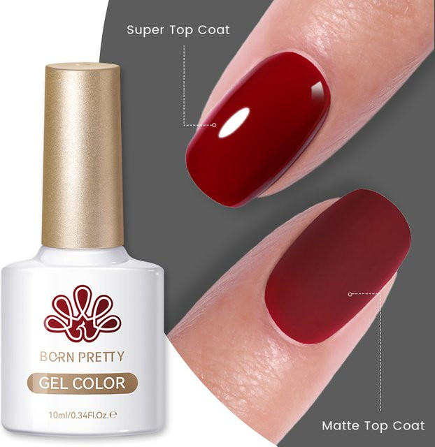 BORN PRETTY Nagel-Gel-Lack, Rot, Matt, 10 ml - Bild 1