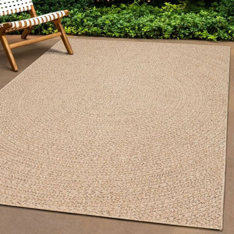 Teppich Zizur von Vidaxl in Jute-Optik für Indoor und Outdoor, Rechteckig, B: 80 cm, L: 200 cm, Farben: Braun und Beige - Bild 1