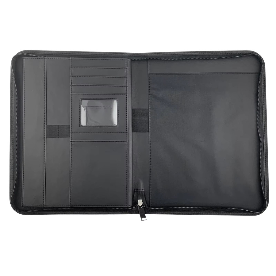 Bisofice Business Padfolio A4 Portfolio-Organizer aus PU-Leder mit Reißverschluss in Schwarz - Bild 3