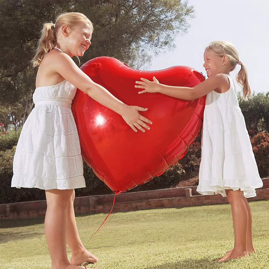 2/4 Stück Herz-Folienballons in Rot und Gold, Durchmesser: 81,3 cm, ideale Dekoration für Valentinstag, Hochzeit und Verlobung - Bild 4