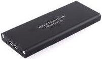CoreParts MSUB4300 M.2 SSD Speichergehäuse mit USB 3.0 und USB-C in Schwarz - Bild 1