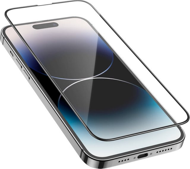 HOCO Schutzfolie G16 aus gehärtetem Glas für Apple iPhone 14 Pro Max, 5D Vollkleber, Schwarz - Bild 1