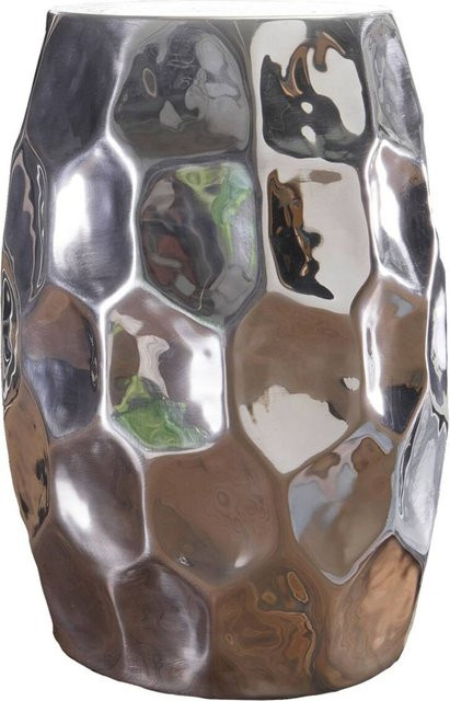 Wohnling Beistelltisch aus Aluminium in Silber, rund und glänzend, B/T/H: 30 x 30 x 47 cm - Bild 1