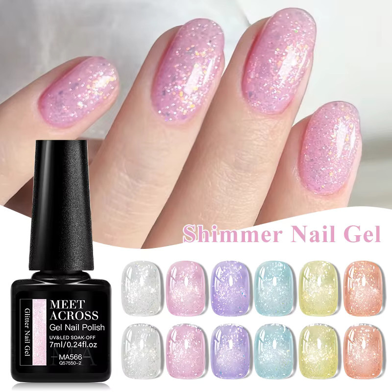 Meet Across Glitzer-Gel-Nagellack, Rosa Blau, Schimmernd - Bild 2