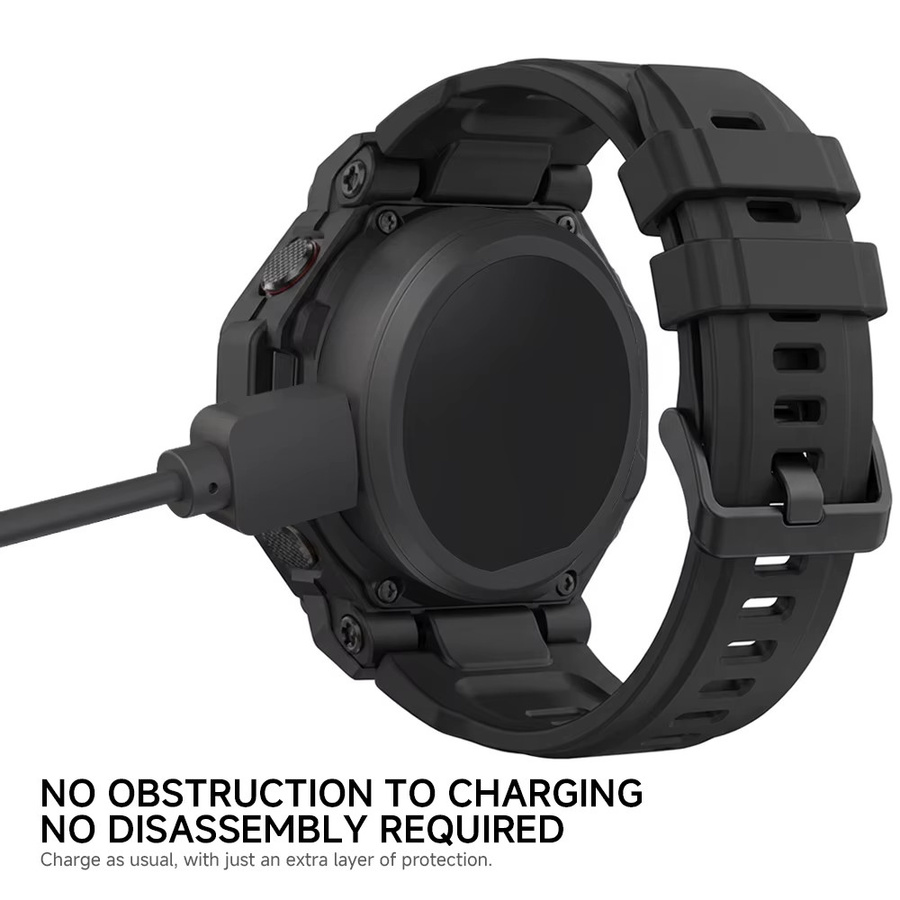 CAOWTAN Schutz-Bumper-Schale für Amazfit T-Rex 3 Pro 48mm, PC, Schwarz - Bild 5