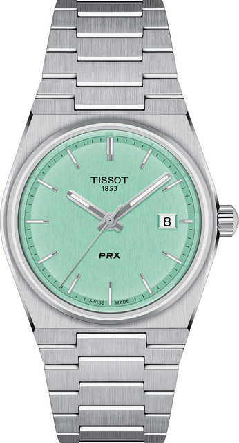 Tissot Damenuhr PRX, Quarz, Edelstahl, Grün, 35 mm, 10 ATM - Bild 1