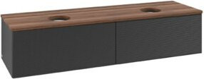V&B Waschtischunterschrank Antao mit Frontstruktur in Weiß und Blau, B/T/H: 160 x 50 x 50 cm - Bild 1