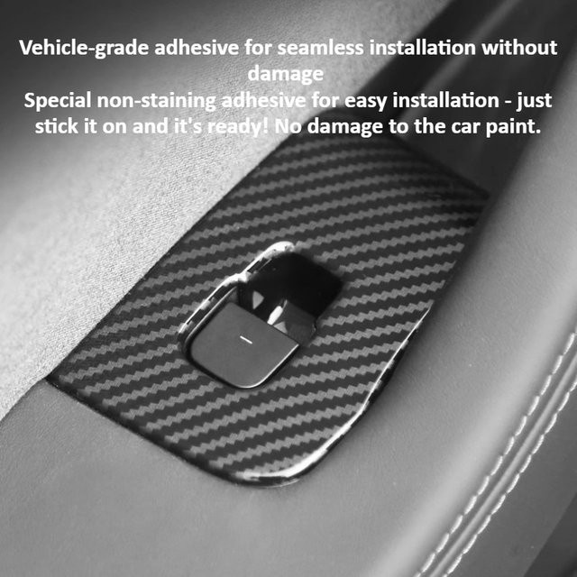 Dekorative Fensterheber-Schalterabdeckung für Tesla Model Y Launch/Juniper 2026+ in Schwarz - Bild 1