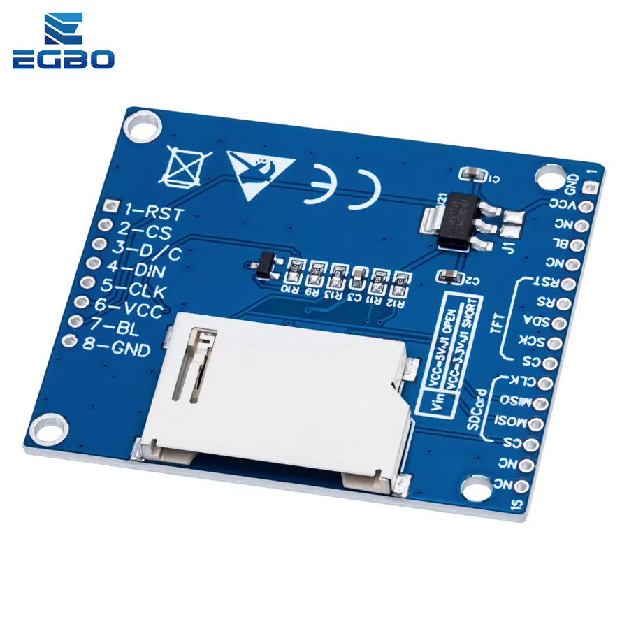 EGBO 1,8 Zoll SPI TFT LCD Display Modul 128x160 mit PCB Adapter in Blau für Arduino, 3,3V/5V Dual Power IO Schnittstelle - Bild 3