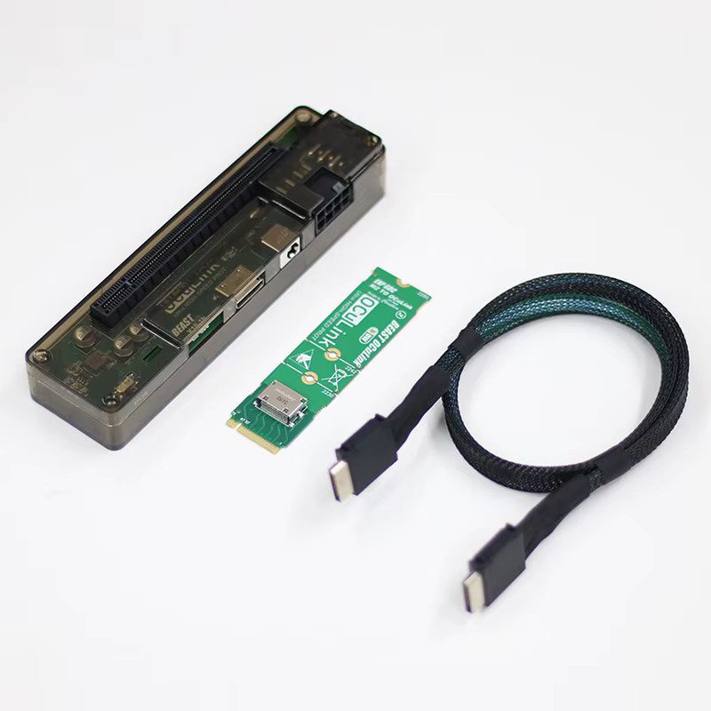 SHCHV Exp GDC Oculink Hochgeschwindigkeits-GPU Dock PCIe 4.0x4 M.2 M-Key zu Oculink Adapter für Mini PC und Notebook in Schwarz - Bild 4