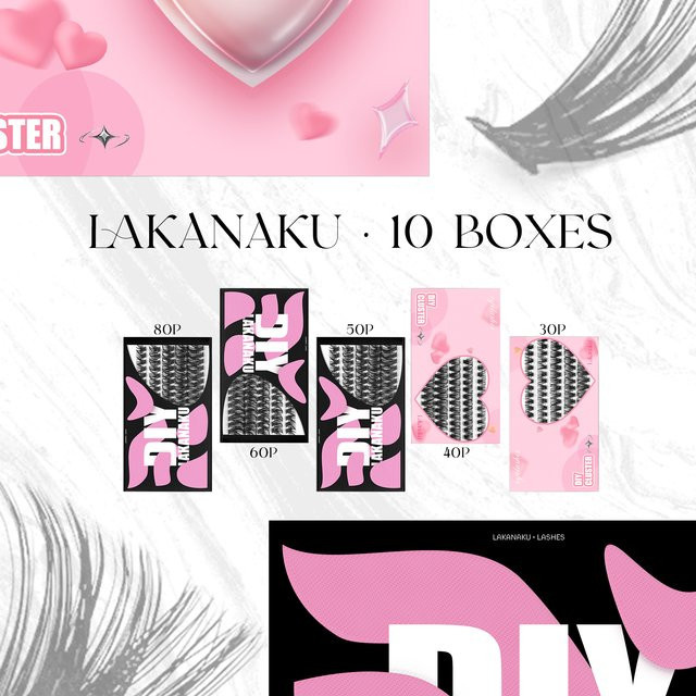 LAKANAKU Wimpern Cluster DIY Wimpern Verlängerung, Black, Unisex - Bild 1