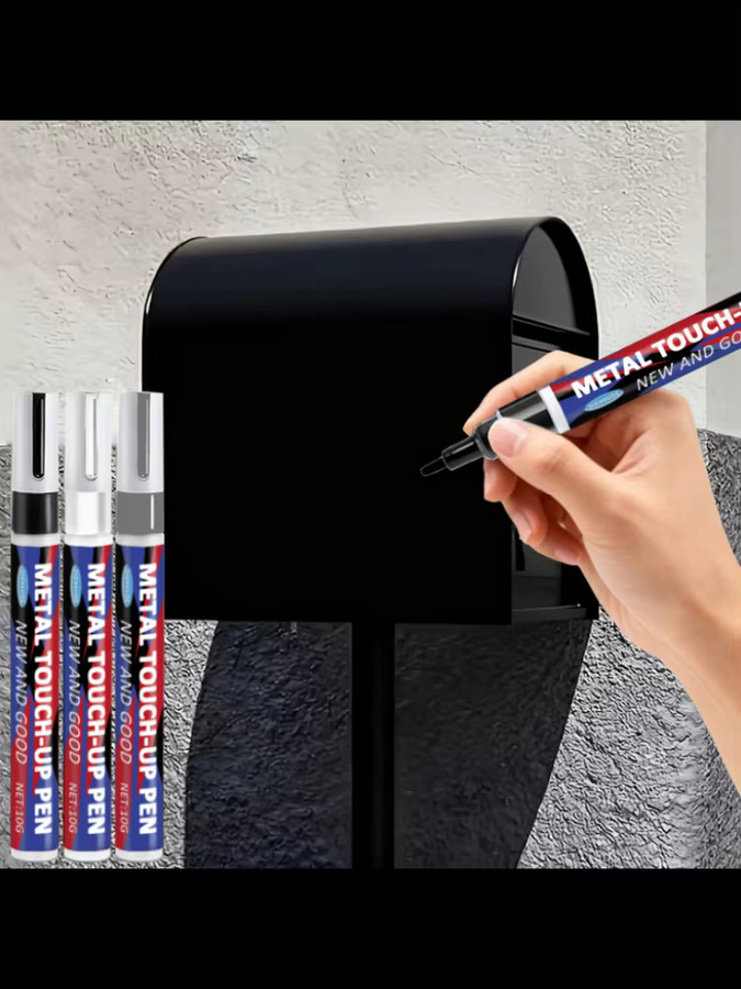 Metall-Ausbesserungsstift zur Reparatur von Oberflächenkratzern und Lackrestaurierung für Armaturen, Türgriffe und Waschbecken in Schwarz, Weiß und Silber - Bild 6