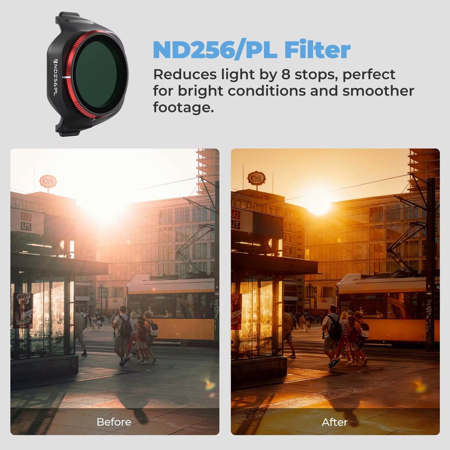 Freewell Bright Day 6er-Pack ND/PL-Filter Set ND8/PL, ND16, ND32, ND64, ND128, ND256/PL in Schwarz für DJI Mini 5 Pro - Bild 3