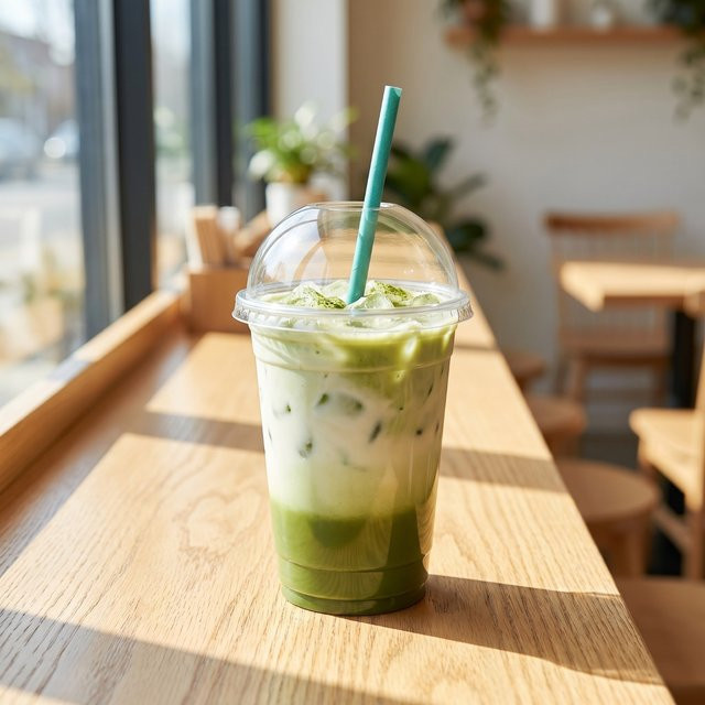 Goture 100 Stück transparente Einweg-Plastikbecher mit Deckel für Milchtee, Fruchtsaft und Kaffee - Bild 1