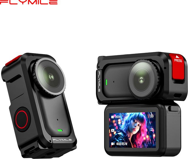 Flymile Metall-Schutzkäfig für DJI Osmo Nano mit Cold-Shoe-Objektivabdeckung und Erweiterungshalterungen, Schwarz - Bild 1