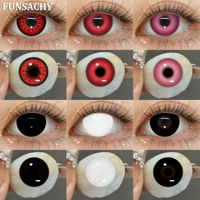 FUNSACHY FROYA-RED farbige Kontaktlinsen, 2 Linsen - Bild 1