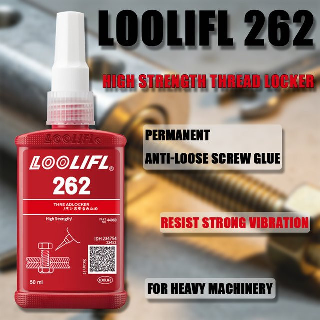 LOOLIFL Schraubensicherungsmittel Rot, Hochfester Anaerober Schraubenkleber Permanent und Vibrationsdämpfend für Metallschrauben an Motoren und Maschinen - Bild 1