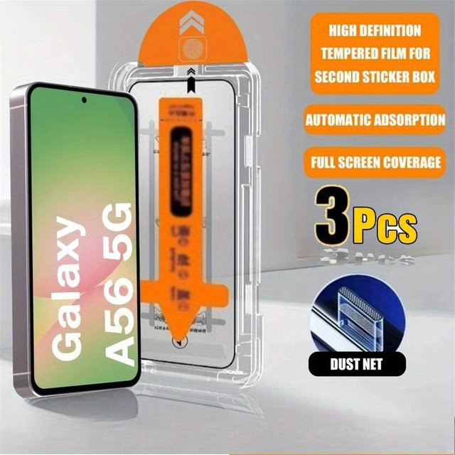 HKSN 3er-Pack Displayschutzfolie aus gehärtetem Glas für Samsung Galaxy A56 A55 A36 A26 A54 A53 A52 A35 A25 A16 A15 5G, transparent - Bild 1