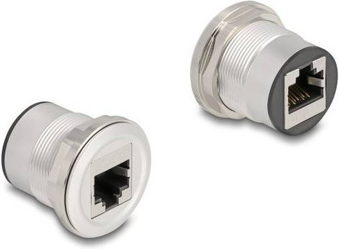 Delock 88190 RJ45 Einbaubuchse Kupplung Cat.6 STP Ethernet LAN in Schwarz und Silber - Bild 1