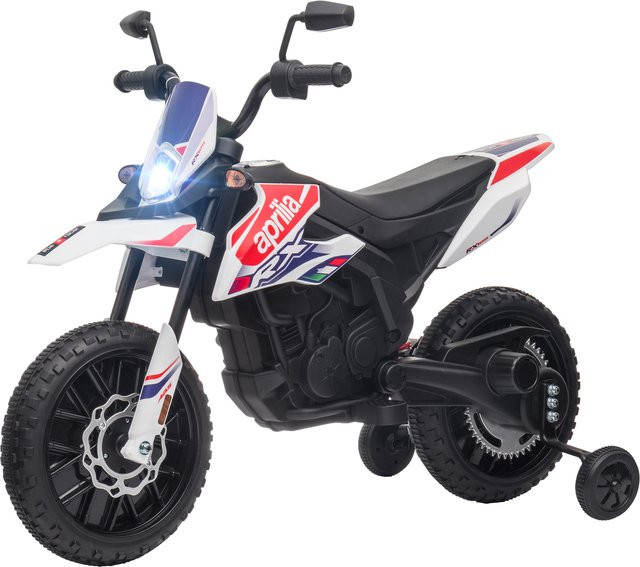 AIYAPLAY Kinder Elektro-Motorrad Weiß mit Musik ab 3 Jahren - Bild 1
