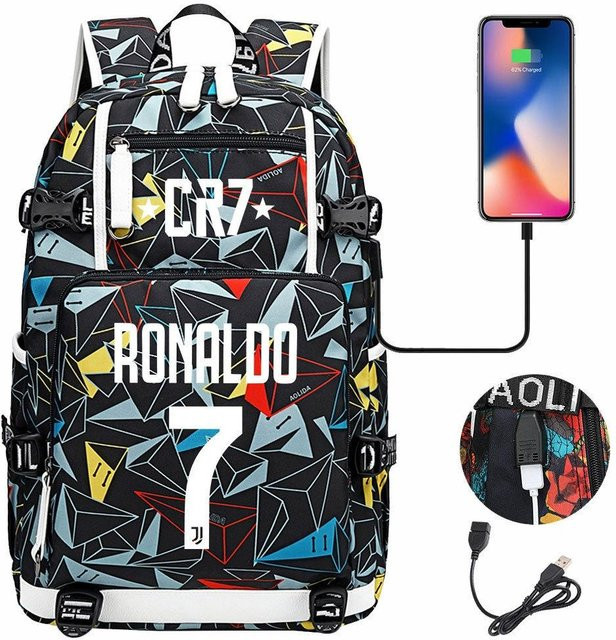 3-teiliges Schulrucksack-Set für Schüler aus Oxford-Stoff in Multicolour mit Schultasche und Federmäppchen, B/T/H: 47 x 30 x 15 cm - Bild 1