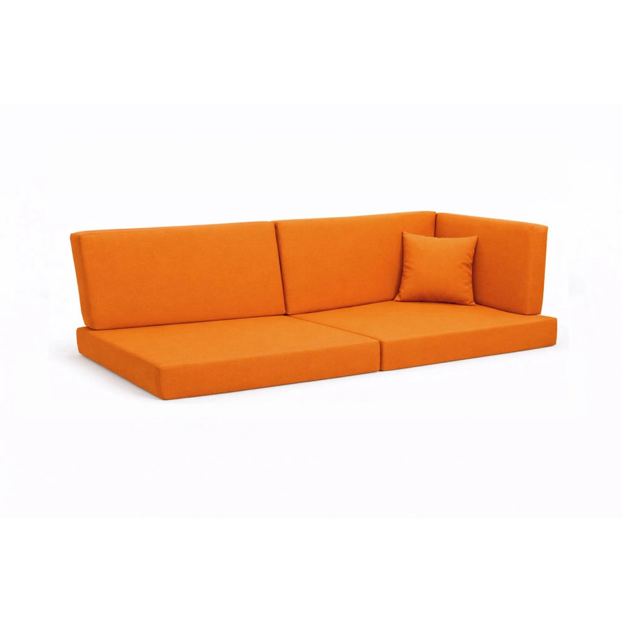 Setgarden Comfort Palettenkissen 6er Set Outdoor in Orange mit Sitzkissen und Rückenkissen, Sitzkissen B: 120 cm, T: 50 cm, H: 10 cm und Rückenkissen B: 120 cm, T: 40 cm, H: 10 cm - Bild 2