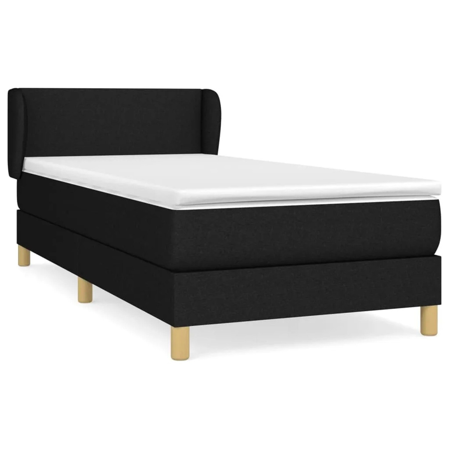 vidaXL Boxspringbett Hybrid mit Matratze und Taschenfederkern, Schwarz, B/T/H: 100 x 200 x 88 cm - Bild 2