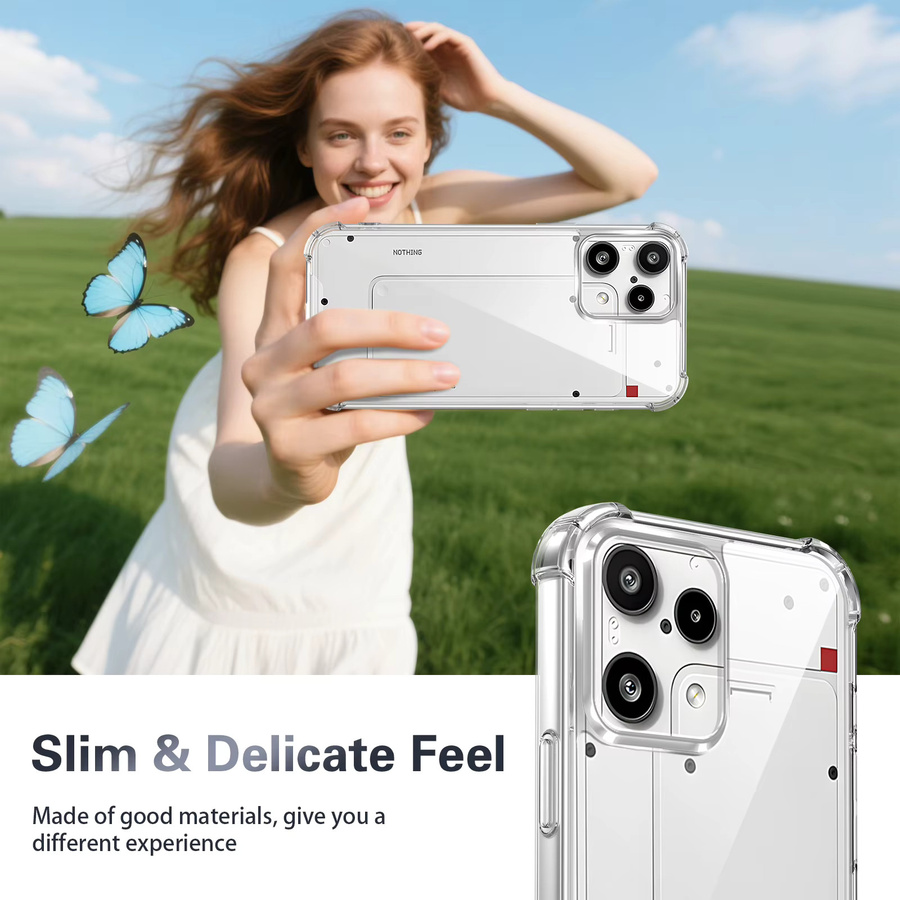 Stoßfeste Silikon-Schutzhülle für Nothing Phone 3A Lite 5G, transparente Airbag-Rückabdeckung - Bild 3