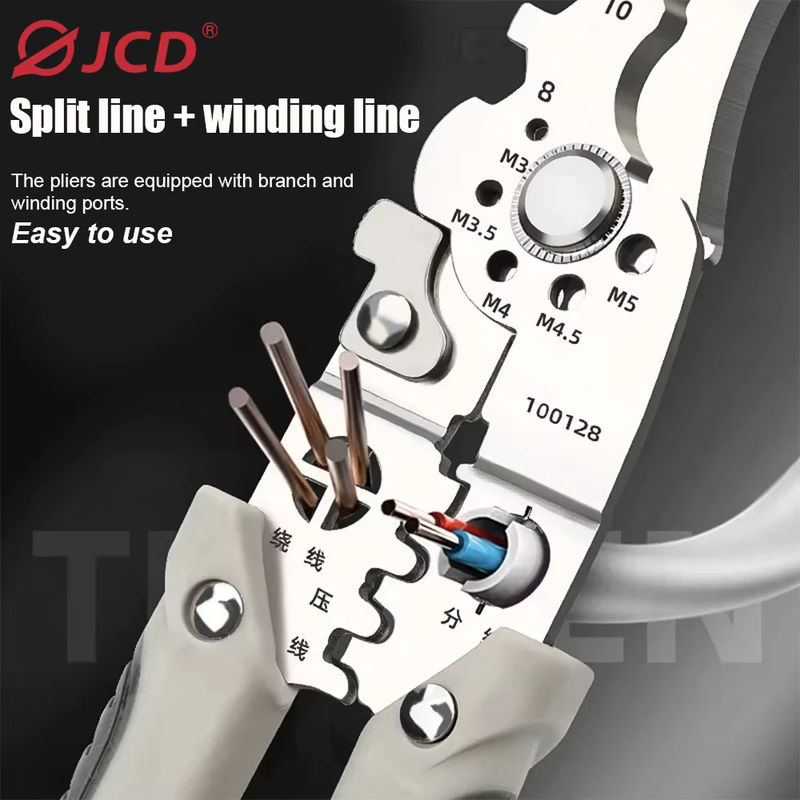 JCD Multifunktionale Draht-Crimper-Zange und Elektrische Abisolierzange in Grau und Silber - Bild 6