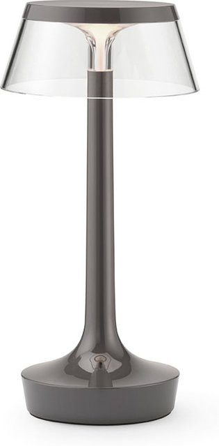 Flos Bon Jour Unplugged LED-Tischleuchte mit Akku in Stormy Grey und transparentem Glas, dimmbar - Bild 1