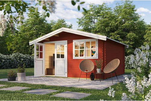 Mr. GARDENER Gartenhaus Isar aus Holz in Rot, B/H/T: 424,2 x 245 x 443 cm - Bild 1