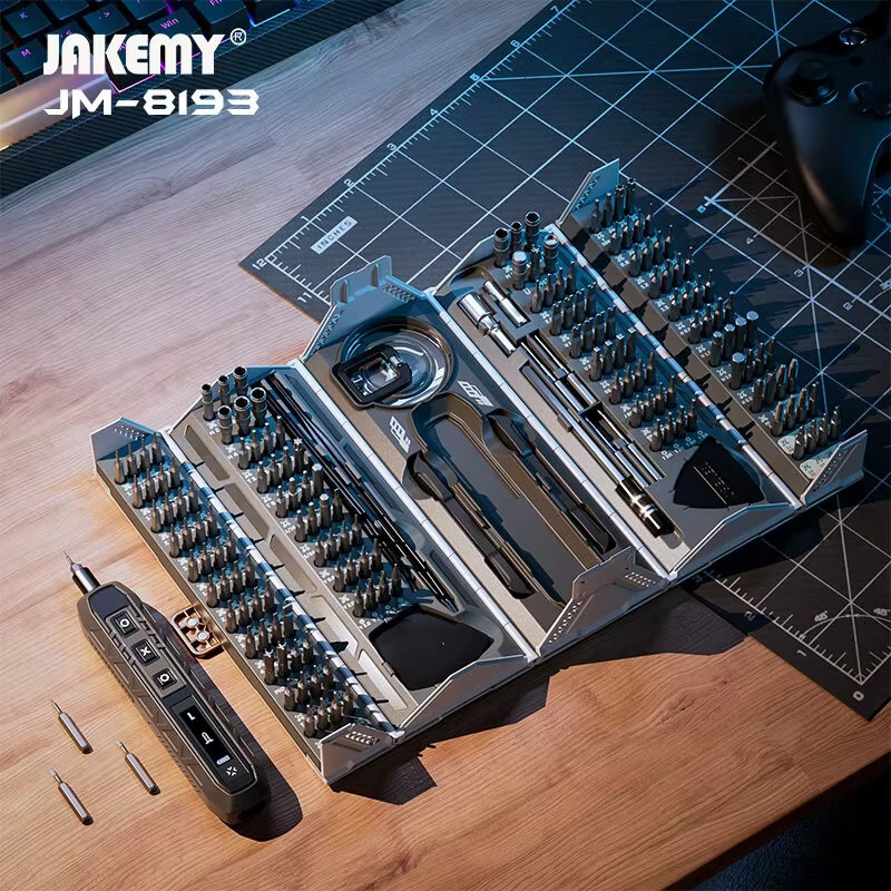 JAKEMY 3,7 V 3-Gang-Elektroschrauber-Set mit 500 mAh Akku und Multi-Bit-Utility für Heimwerker - Bild 4