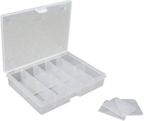 VISO Sortimentsbox aus Kunststoff in Transparent mit 10 Fächern, L 130 mm x B 100 mm x H 30 mm - Bild 1