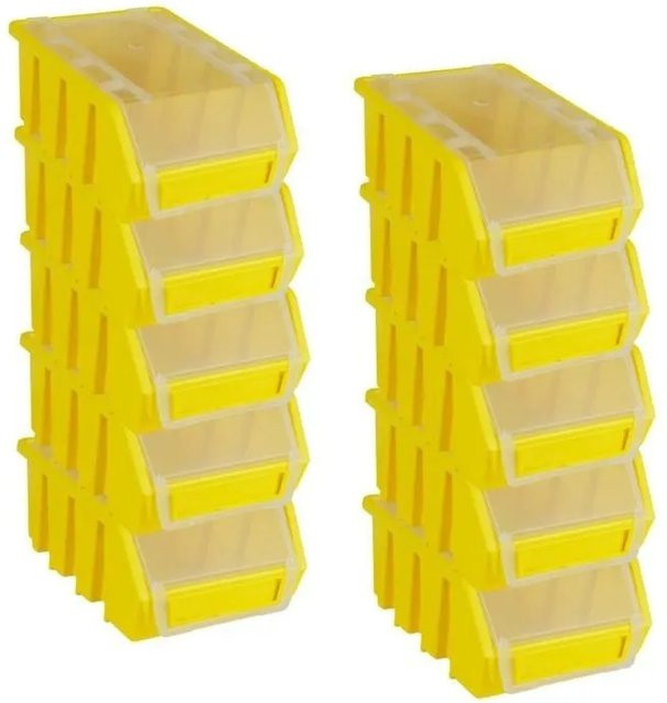 PROREGAL SuperSparSet 10er Pack Sichtlagerboxen mit Deckel, Gelb, H x B x T: 7,5 x 11,6 x 16,1 cm - Bild 1