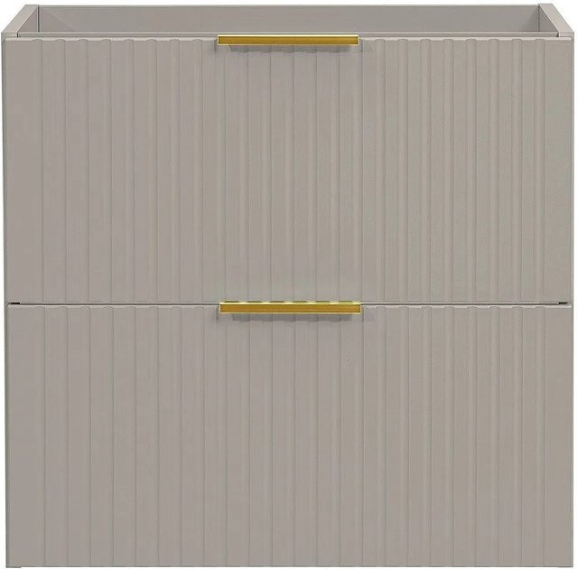 Waschbeckenunterschrank Zevara von Vente-unique in Beige mit Rippenstruktur im Art-déco-Stil, Breite: 60 cm, Höhe: 57 cm, Tiefe: 46 cm - Bild 1