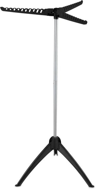 Relaxdays Bügelwäscheständer klappbar aus Eisen und ABS-Kunststoff in Schwarz-Grau, Höhe: 129 cm, Breite: 62 cm - Bild 1