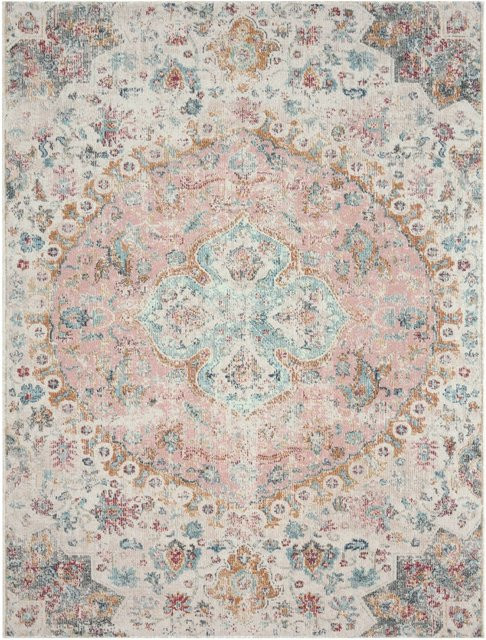 In- & Outdoor-Teppich Torino in Creme-Pink im Vintage-Look, B/T: 60 x 100 cm - Bild 1