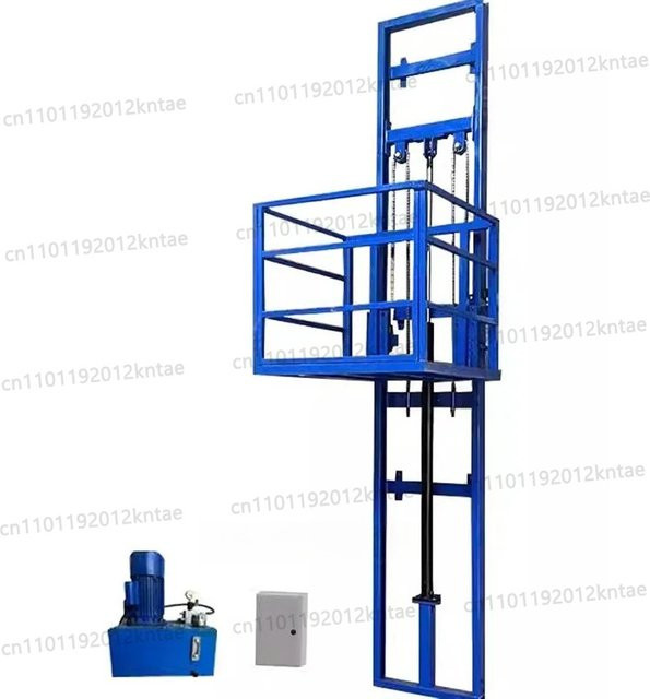 3M Elektrischer Hydraulik-Lastenaufzug mit Führungsschiene in Blau für 500kg bis 1000kg Traglast - Bild 1