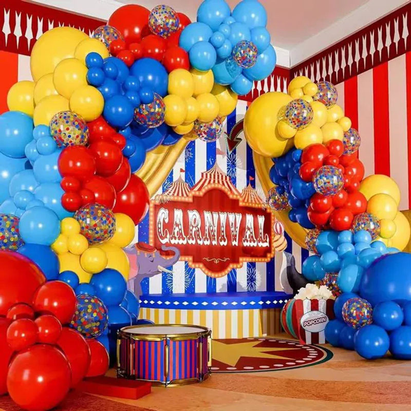 Potdemiel 130-teiliges Zirkus-Ballon-Bogen-Set in Mehrfarbig für Karneval, Geburtstag und Babyparty - Bild 1