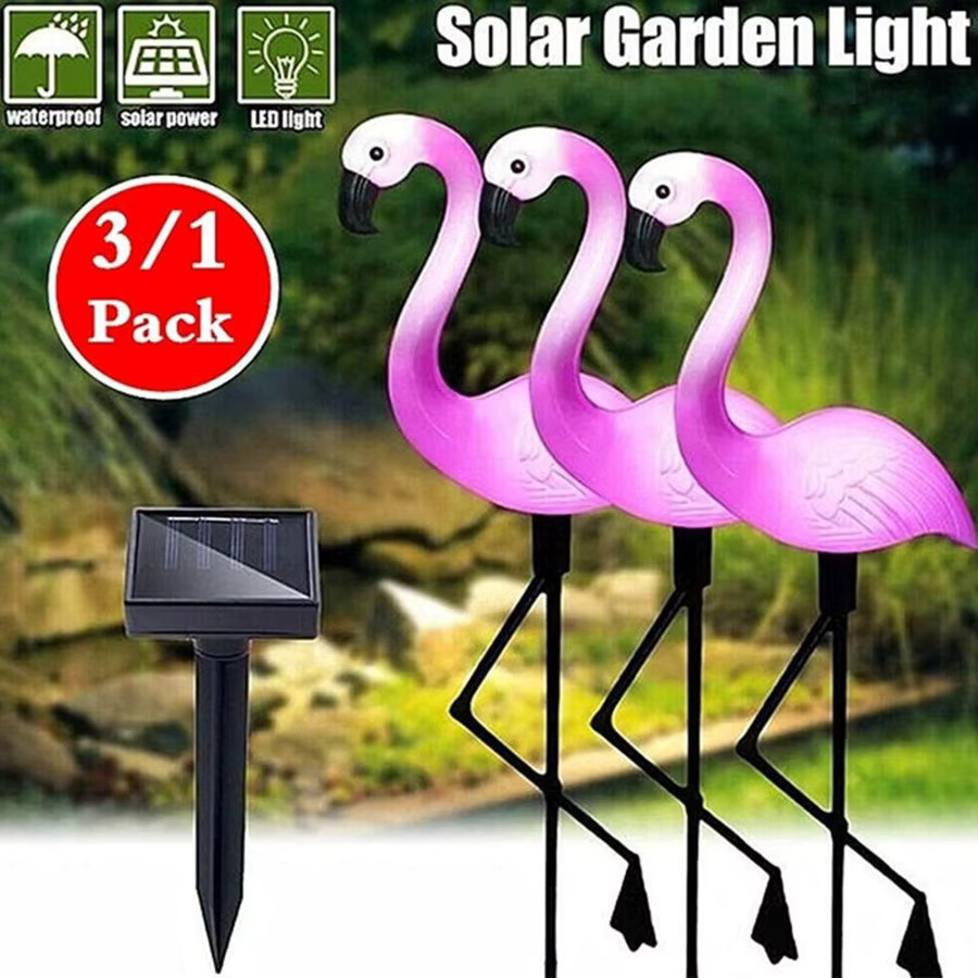 PAMNNY Flamingo Solar-LED-Außenleuchte in Pink zur Garten- und Wegbeleuchtung - Bild 3
