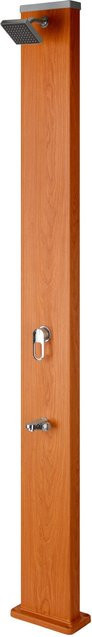 GRE Solardusche aus Aluminium mit 32 l Tank in Holzfarben/Braun - Bild 1