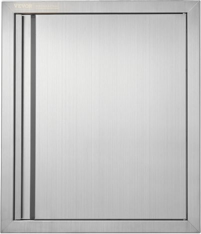 VEVOR Grillzugangstür aus Edelstahl für Grillinsel und Grillstation, flächenbündig montiert, B/H: 457 x 533 mm - Bild 1