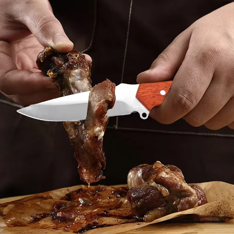 InLeung Ausbeinmesser aus Edelstahl mit Holzgriff zum Fleisch, Fisch und Gemüse Schneiden - Bild 3