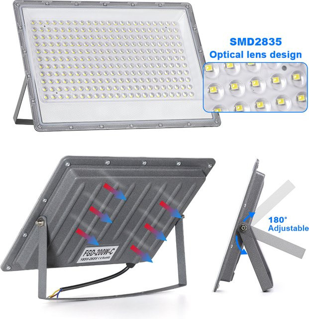 PARKSON LED-Flutlicht für den Außenbereich in Grau, Kaltweiß, IP66 wasserdicht, 64W - Bild 1