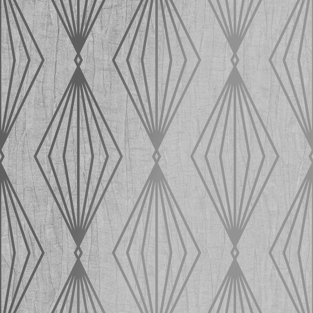 Boutique Luxury Vliestapete Marquise Geo Moonstone in Grau mit geometrischem Design - Bild 1