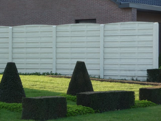 Betonzaun Woodstone grau doppelseitig B: 231 cm, H: 200 cm - Bild 1