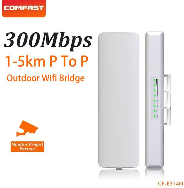 COMFAST Outdoor WLAN-Bridge Langstrecken-Netzwerküberwachung CPE P-zu-P WLAN-Signalverstärker Router Access Point in Weiß - Bild 1