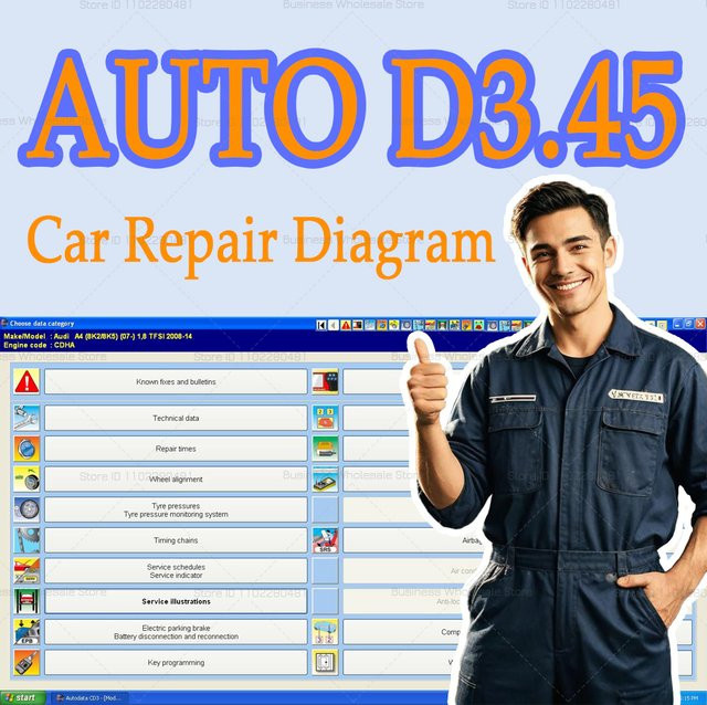 Auto Data 3.45 Fahrzeugschaltplan und Diagnosetools Original-Installationssoftware für USB - Bild 1
