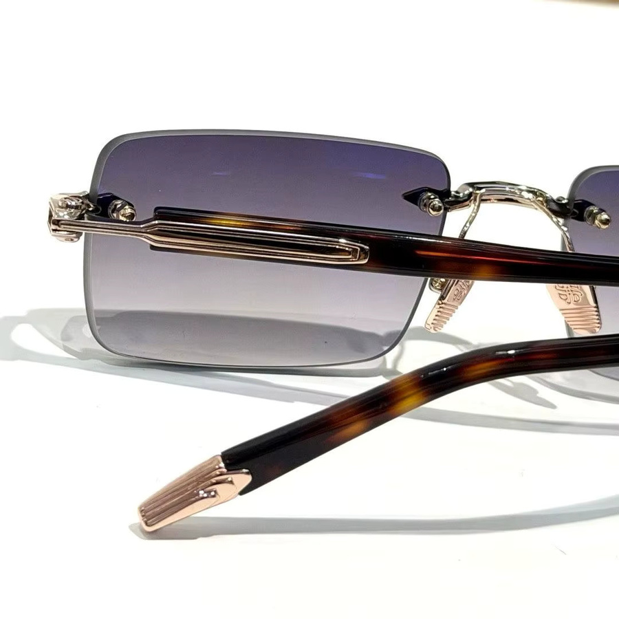 John R01 Sonnenbrille, randlos, quadratisch, Titan, braun, Unisex - Bild 2