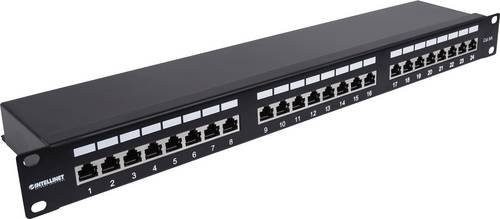 Intellinet Cat6a Patchpanel geschirmt 24 Port RJ-45 1HE Schwarz - Bild 1